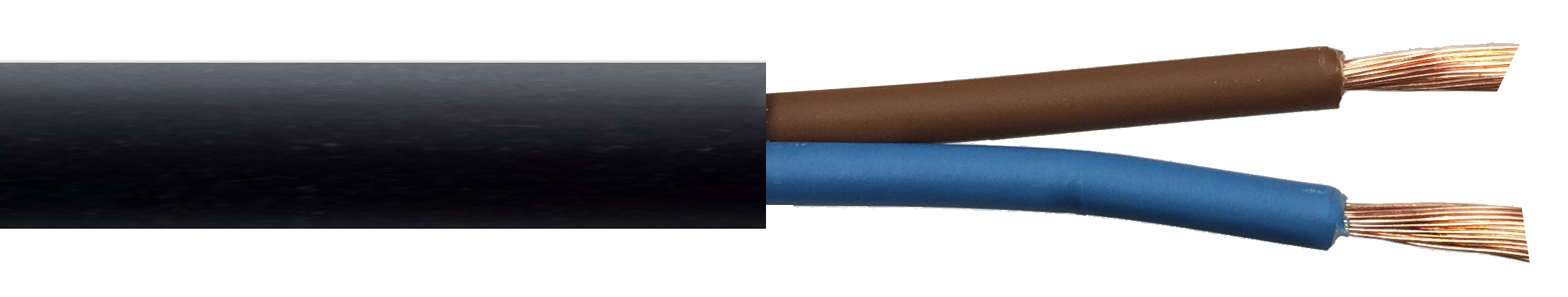 1mm 2 Core Rubber Flex Black Cut to length